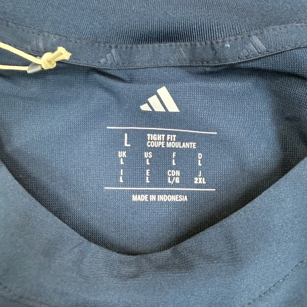 Adidas Mens Size  Large Go-To Wind Crew Sweatshirt Navy Golf Active JF4945 NEW